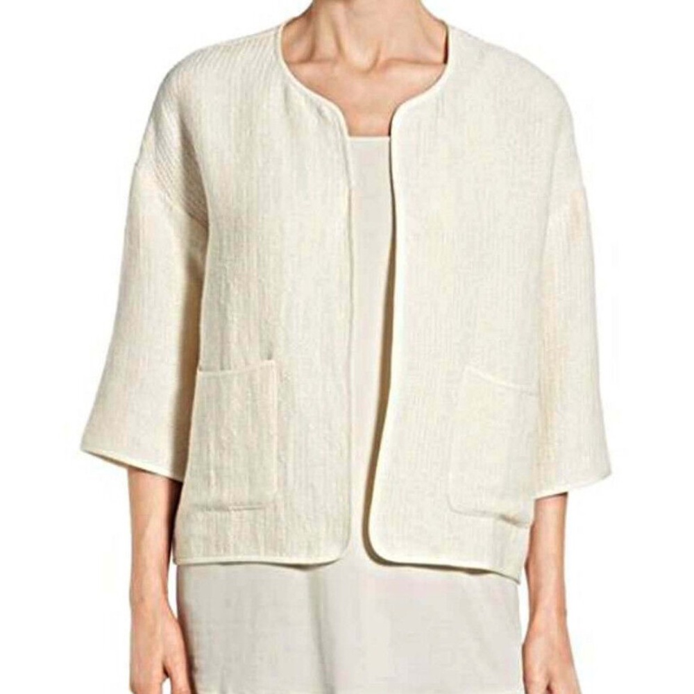 Eileen Fisher, the Fisher Project SZ Med linen cotton blend short sleeve jacket.